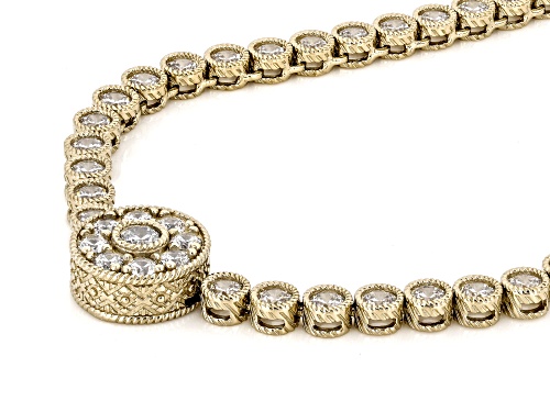 Judith Ripka 29.33ctw White Bella Luce® 14k Gold Clad Haute Bezel Tennis Necklace - Size 18