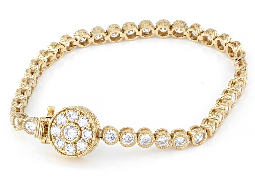 Judith Ripka 13.43ctw White Bella Luce® 14k Gold Over Sterling Silver Haute Tennis Bracelet - Size 8