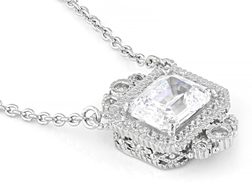 Judith Ripka 6.01ctw White Bella Luce® Rhodium Over Sterling Silver East West Necklace - Size 18