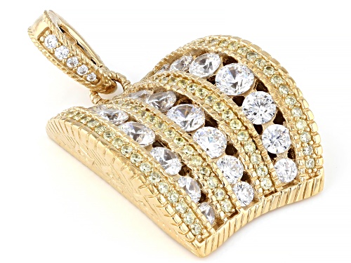 Judith Ripka 5.84ctw Round White and Canary Bella Luce® 14k Gold Clad Haute Contour Enhancer