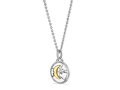 Judith Ripka Couture Little Luxuries Diamond Rhodium & 18k Gold Over Silver Pendant/Chain