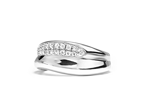 Judith Ripka Couture Eros 0.26ctw Diamond Rhodium Over Sterling Silver Sculptural Band Ring - Size 7