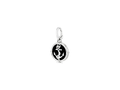 Judith Ripka Couture Ocean Reef Black Onyx With Blue Topaz Rhodium Over Silver Anchor Enhancer