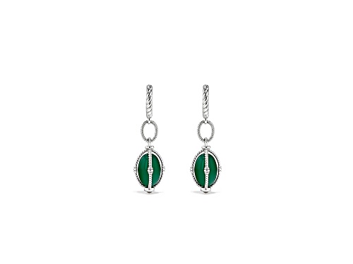 Judith Ripka Couture Ocean Reef Green Chalcedony Sterling Silver Drop Earrings