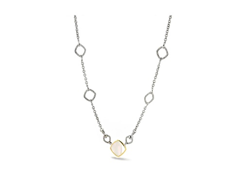 Judith Ripka Couture Eternity Mother-of-Pearl Rhodium Over Sterling Silver and 18K Gold Necklace - Size 18