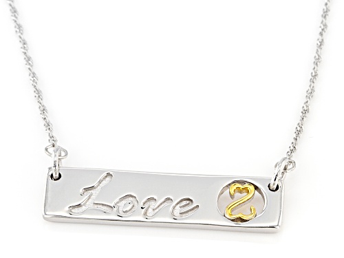 Open Hearts by Jane Seymour® Rhodium And 14k Yellow Gold Over Sterling Silver Love Necklace - Size 18