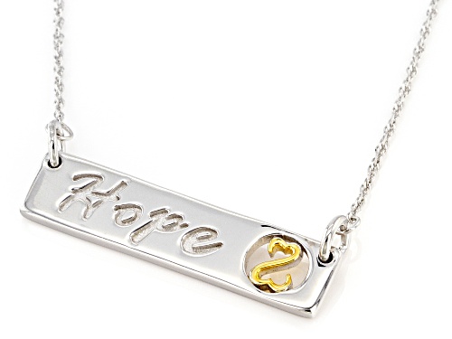 Open Hearts by Jane Seymour® Rhodium And 14k Yellow Gold Over Sterling Silver Hope Necklace - Size 18