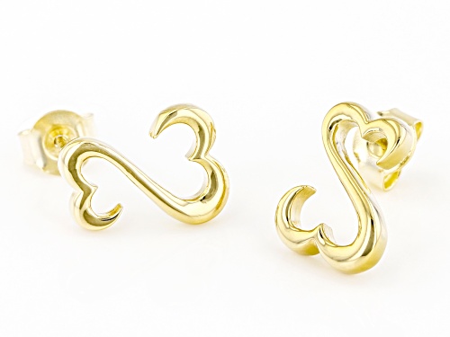 Open Hearts by Jane Seymour® 14k Yellow Gold Over Sterling Silver Stud Earrings
