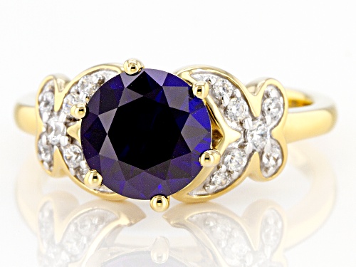 Joy & Serenity™ By Jane Seymour Bella Luce® Lab Sapphire 14k Yellow Gold Over Silver Ring 2.75ctw - Size 10