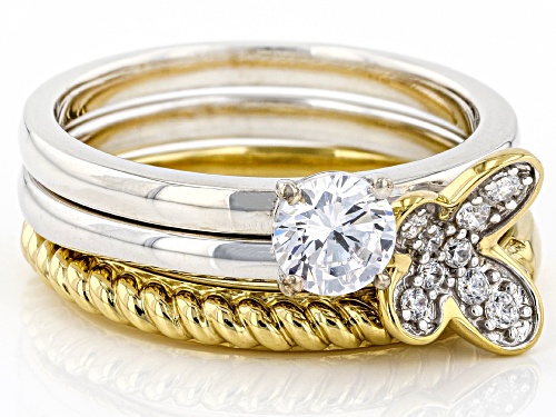 Joy & Serenity™ By Jane Seymour Bella Luce® Rhodium & 14k Yellow Gold Over Silver Set Of 3 Rings - Size 7