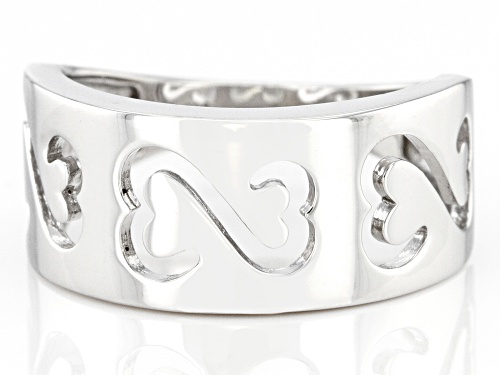 Open Hearts by Jane Seymour® Rhodium Over Sterling Silver Wide Band Ring - Size 5