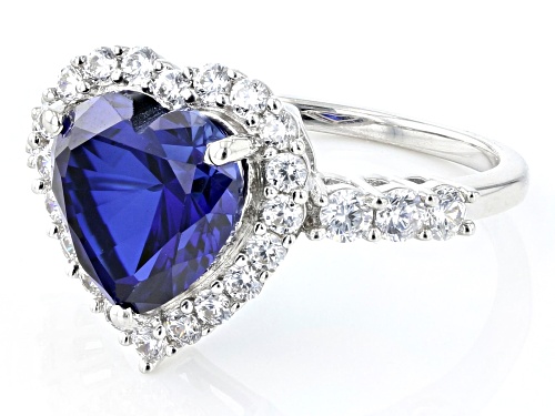 Joy & Serenity™ by Jane Seymour Bella Luce® Lab Sapphire & Diamond Simulant Silver Ring 5.60ctw - Size 6
