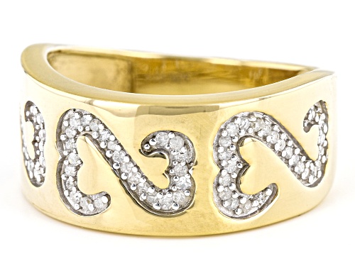 Open Hearts by Jane Seymour® 0.25ctw White Diamond 14k Yellow Gold Over Sterling Silver Band Ring - Size 7