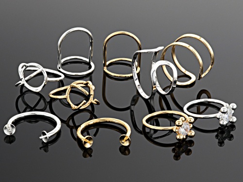 Ring Base Kit Of 10 Pieces In 5 Assorted Styles - 5 Gold Tone & 5 Silver Tone