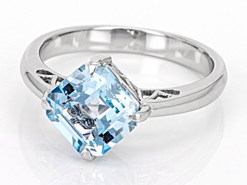 2.25ct Square Octagonal Glacier Topaz™ Rhodium Over Sterling Silver Ring - Size 8