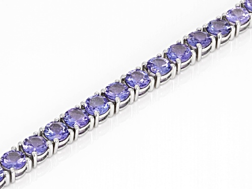 14.50ctw Tanzanite Rhodium Over Sterling Silver Tennis Bracelet - Size 8