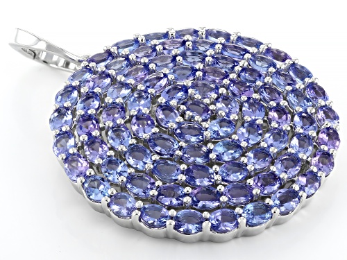 11.62ctw Tanzanite Rhodium Over Sterling Silver Enhancer Pendant