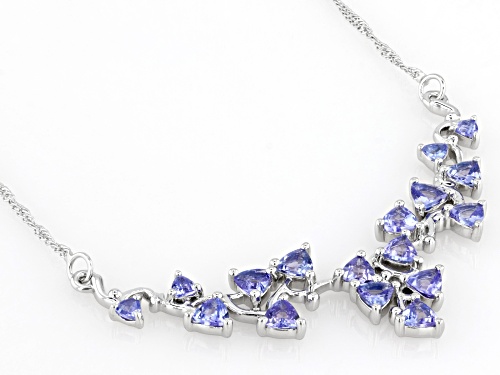 3.03ctw Tanzanite Platinum Over Sterling Silver Necklace - Size 18