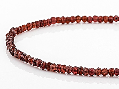 50.00ctw Garnet Sterling Silver Beaded Necklace - Size 18