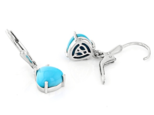 8mm Sleeping Beauty Turquoise Rhodium Over Sterling Silver Earrings