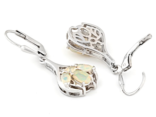 0.88ctw Ethiopian Opal Rhodium Over Sterling Silver Earrings