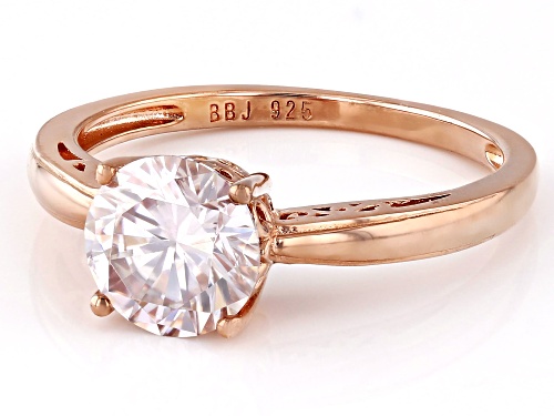 White Moissanite 14K Rose Gold Over Silver Solitaire Ring 1.79Ctw - Size 6