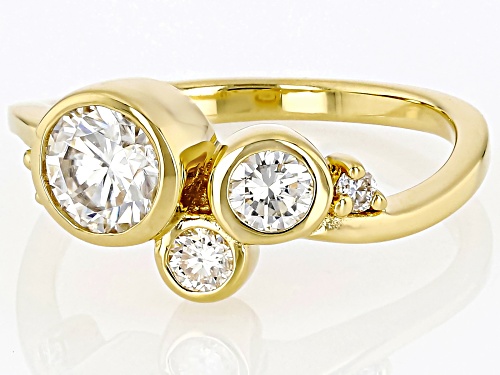 Moissanite Round 6mm 14k Yellow Gold Over Sterling Silver Ring 0.98ctw - Size 6
