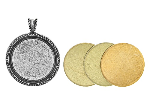 Impress Art® Large Artisan Circle Bezel Blank Kit in Silver Tone and Gold Tone