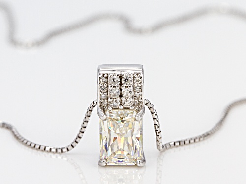 2.11ct Strontium Titanate with .14ctw White Zircon Sterling Silver Pendant and Chain