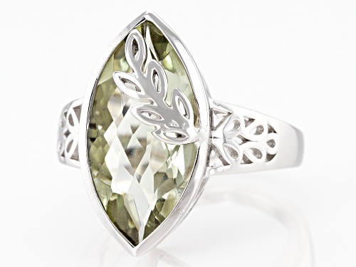 5.10ct Marquise Prasiolite Rhodium Over Sterling Silver Solitaire Ring - Size 7