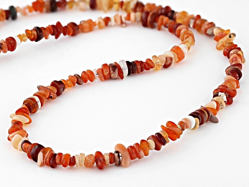 Approximately 25.00ctw Free Form Mexican Fire Opal 18k Yellow Gold Over Sterling Silver Necklace - Size 18