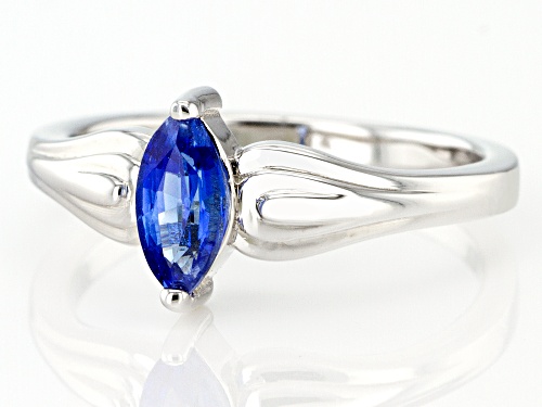 0.61ct Marquise Kyanite Rhodium Over Sterling Silver Solitaire Ring - Size 8