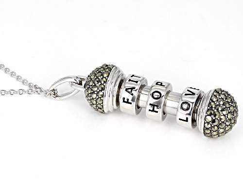 Koadon® Marcasite Rhodium Over Sterling Silver Pendant With Chain