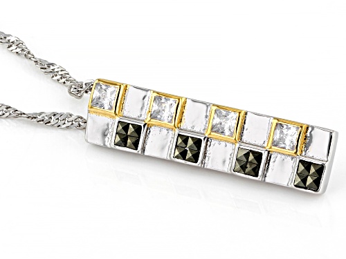 Koadon® Bella Luce® Rhodium & Eterno™ Yellow Gold Over Silver Checkmate Pendant With Chain
