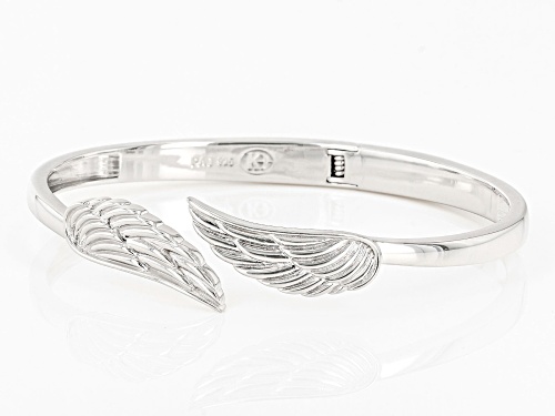 Koadon® Rhodium Over Sterling Silver Angel Wing Bracelet - Size 7.25