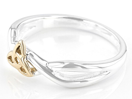 Keith Jack™ Sterling Silver and 10K Yellow Gold Trinity Knot Ring - Size 8