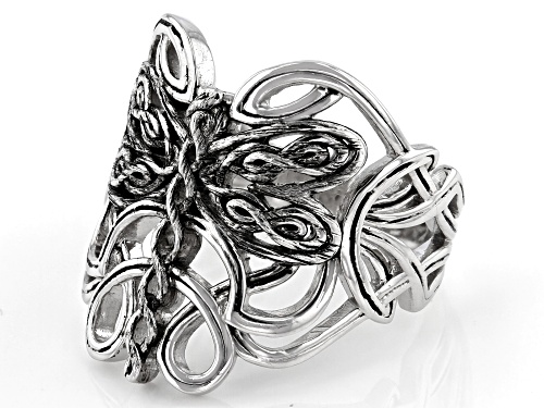 Keith Jack™ Sterling Silver Oxidized Dragonfly Ring - Size 7