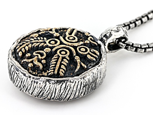 Keith Jack™ Sterling Silver Oxidized & Bronze Reversible Coin Pendant