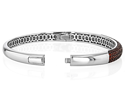 3.57ctw Round Vermelho Garnet™ Rhodium Over Sterling Silver Bangle Bracelet - Size 7.5