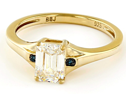 1.33ct Strontium Titanate With 0.01ctw Blue Diamond 18k Yellow Gold Over Sterling Silver Ring - Size 9