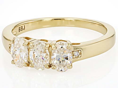 1.53ctw Strontium Titanate With 0.02ctw Moissanite 18k Yellow Gold Over Sterling Silver Ring - Size 9