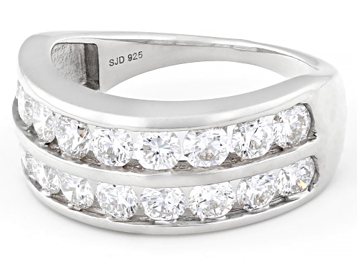 Prazana® Lab-Grown Diamonds 2.00ctw White Diamond Rhodium Over Sterling Silver Band Ring, H SI - Size 7