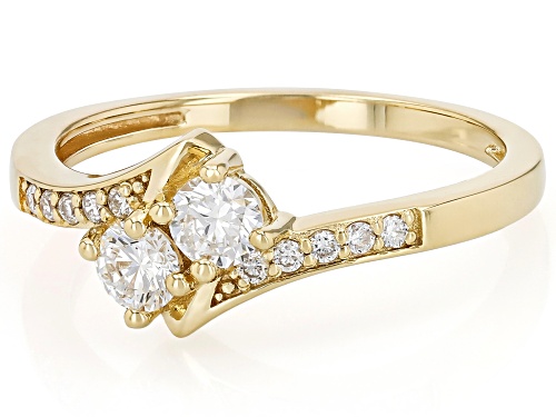 Prazana® Lab-Grown Diamonds 0.40ctw White Diamond 14k Yellow Gold Over Silver 2-Stone Ring, H SI - Size 8