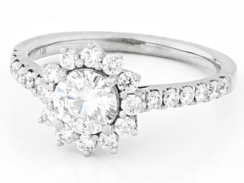 Prazana® Lab-Grown Diamonds 1.36ctw White Diamond 14k White Gold Halo Ring, H SI - Size 7