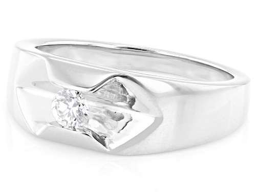 Prazana® Lab-Grown Diamonds 0.20ct White Diamond Rhodium Over Silver Mens Solitaire Ring, F-G VS - Size 9