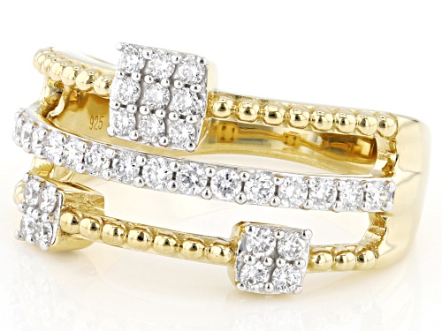 Prazana® Lab-Grown Diamonds 0.50ctw White Diamond 14k Yellow Gold Over Sterling Silver Ring, F-G SI - Size 7