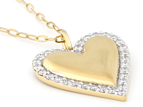 Prazana® Lab-Grown Diamonds 0.75ctw White Diamond 14k Yellow Gold Over Silver Heart Pendant, F-G SI