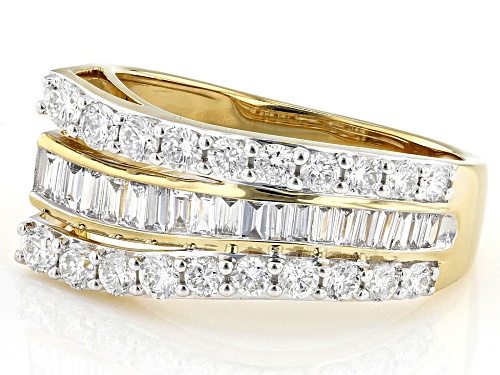 Prazana® Lab-Grown Diamonds 1.00ctw White Diamond 14k Yellow Gold Over Silver Band Ring, F-G SI - Size 9