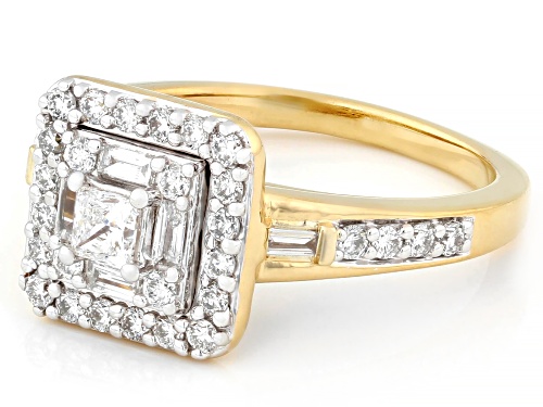 Prazana® Lab-Grown Diamonds 0.75ctw White Diamond 14k Yellow Gold Over Silver Cluster Ring, F-G SI - Size 10