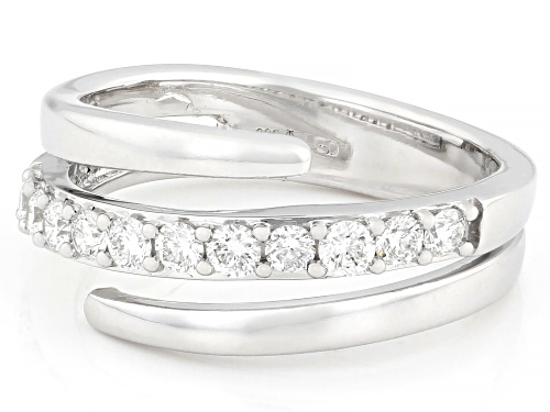 Prazana® Lab-Grown Diamonds 0.50ctw White Diamond Rhodium Over Silver Bypass Ring, H SI1 - Size 6